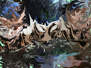 Stock illustration of Monster or Devil's Head Painting