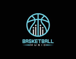 basketball creative sports logo with blue color.