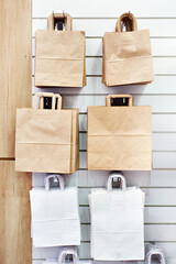 Paper bags in store
