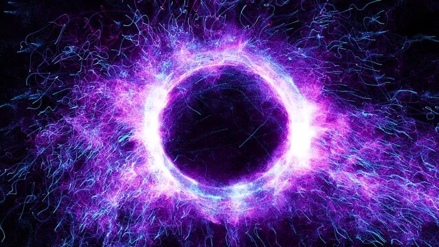 Cosmic energy strings. Energy flows in the form of thin bright elements. Lines form structural fibers
