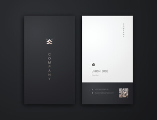 business card, dark gold and white vertical card name, vertical luxury editable business card template	
