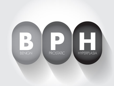 BPH Benign Prostatic Hyperplasia - condition in men in which the prostate gland is enlarged and not cancerous, acronym text concept background