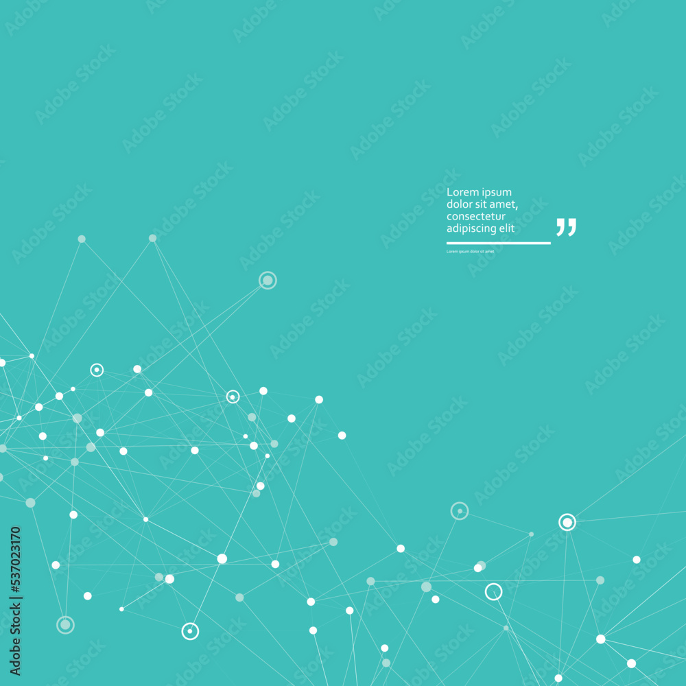 Aufkleber Vector polygonal design with connecting dots and lines. Concept plexus technical background