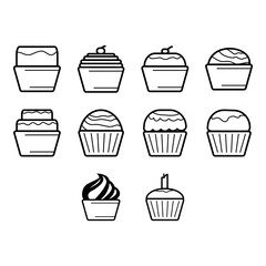 cupcake icon set