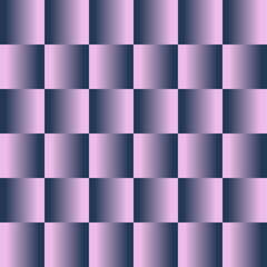 Gradient checkerboard pattern in pink and blue . Vector seamless pattern.