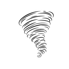 Tornado line icon. Spiral whirlwind and hurricane with speed whirl and funnel, danger wind symbol of storm weather and extreme tornado disaster in nature, speed cyclone vector illustration. - obrazy, fototapety, plakaty
