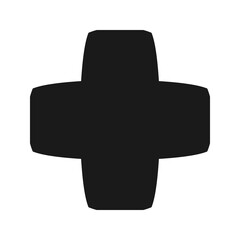 Bulging Chamfered Corner Cross Shape Icon