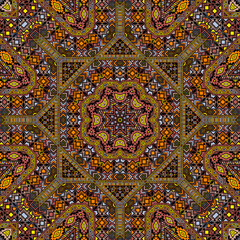 Abstract seamless pattern with geometric elements structure.