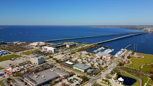 Coastal Punta Gorda Florida USA aerial drone video