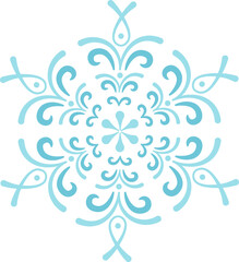 Snowflake flat icon Typical winter weather Single weather element