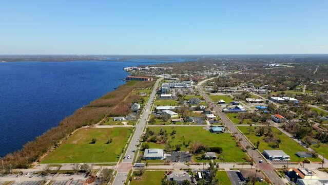 Aerial footage Highway 17 Punta Gorda FL USA