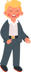 Fototapeta premium Lawyer profession flat icon Boy in suit with folder