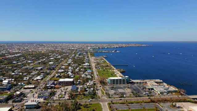 Aerial approach Gilchrist Park Punta Gorda FL USA