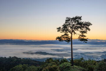 羽後町、みはらし荘からの雲海と朝日