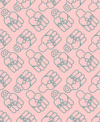 Fist Pattern seamless . Fists Background. Vector texture