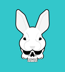 Fototapeta na wymiar Skull Easter bunny. Skull in hare mask. Vector illustration