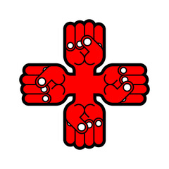 Fist symbol. Fists sign. Emblem for fight club