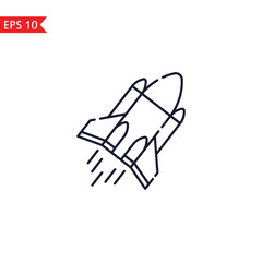 Space rocket line icon isolated sign symbol Vector