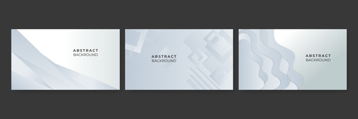 Set of abstract white orange presentation background