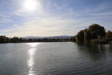 Spätsommerblick zum Harz über Wasserleber Teich