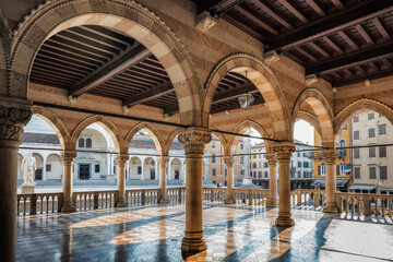 Italian Venetian style architecture in Udine City. Beautiful example of loggia.