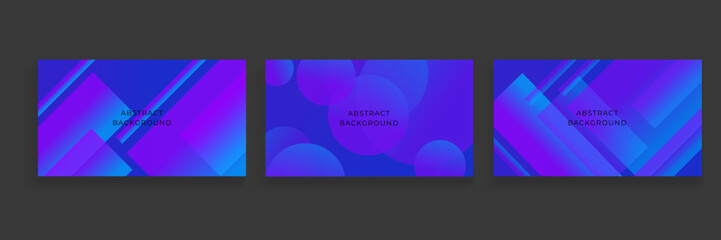 Set of abstract blue presentation background