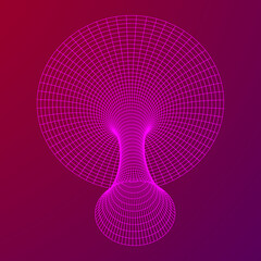 Wormhole tunnel mesh objects wireframe vector