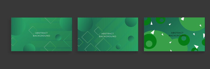 Fototapeta na wymiar Set of abstract green presentation background