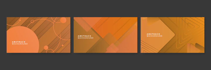 Set of abstract orange presentation background