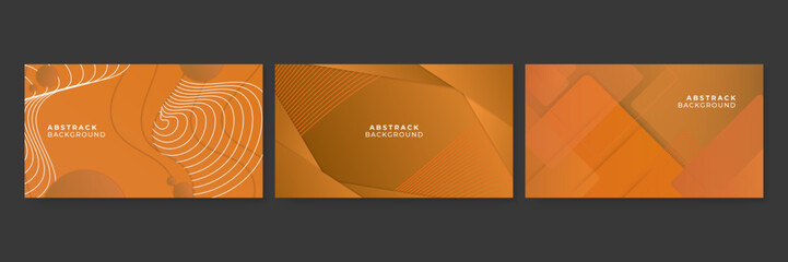 Set of abstract orange presentation background