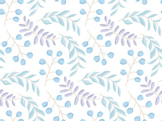 Herbs and plants seamless pattern. Winter plant background. Vector hand drawn winter Freehand linear elements. Rustic wedding greenery. Repeated Hand drawn design for wallpaper, wrapping, textile.