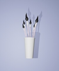 3d rendered illustration of a glass of water