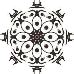 black and white star