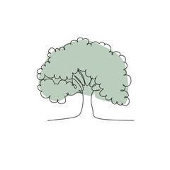 Tree vector line drawing image. 