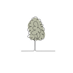 Tree vector line drawing image. 