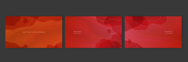 Set of abstract red presentation background