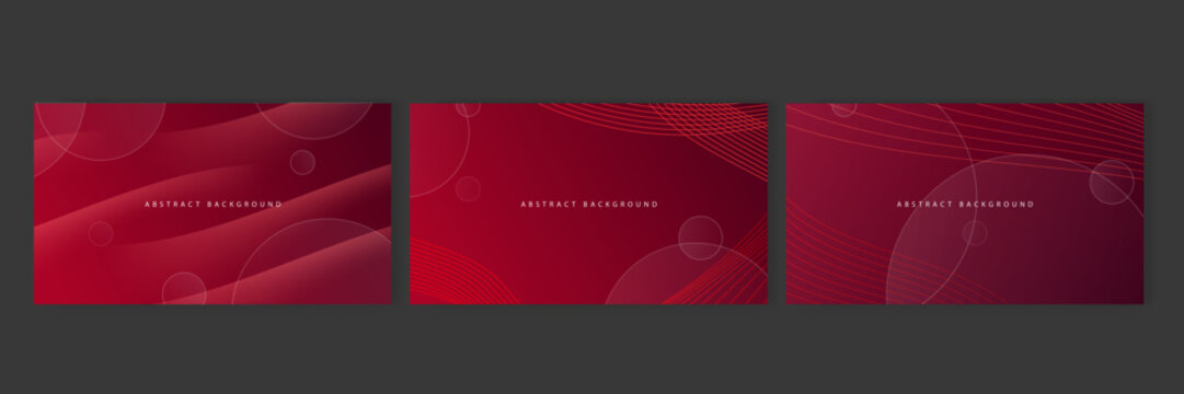 Set Of Abstract Red Presentation Background