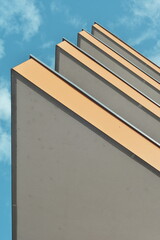 Geometric facade against sky