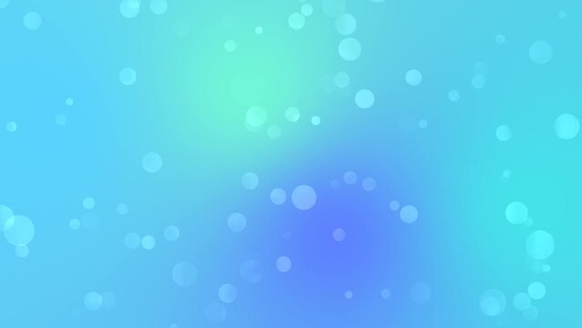 Spindrift, blue dacnis, libra blue morpho and skinny jeans bokeh gradient background loop motion. Moving bubbles color backdrop animation. Floating circles with soft color transitions. 