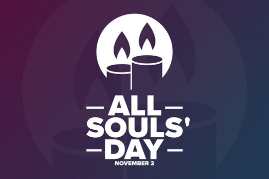 All Souls' Day. November 2. Holiday concept. Template for background, banner, card, poster with text inscription. Vector EPS10 illustration.