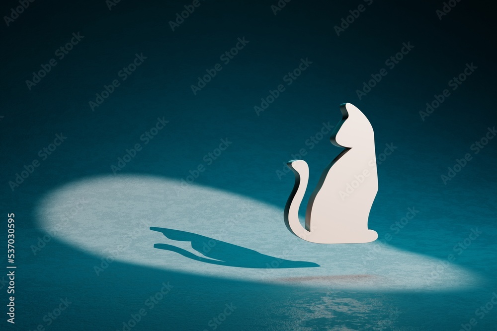 Aufkleber beautiful abstract illustrations halloween cat symbol icon on a dark blue background. 3d rendering i