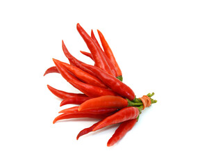 Stack red chili peppers isolated on the white