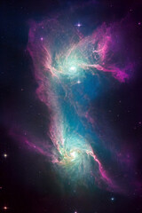 Space background. Nebula, stars, deep space. Science fiction nebula background
