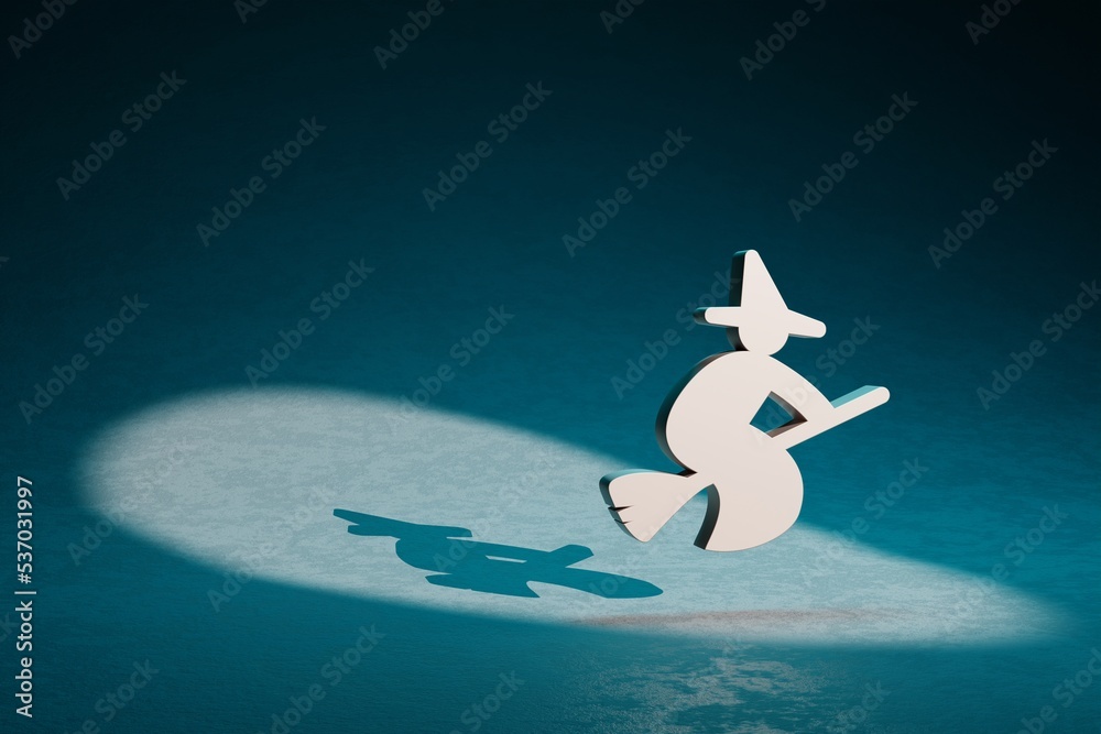 Poster Beautiful abstract illustrations Which symbol icon on a dark blue background. 3d rendering illustration. Background pattern for design.