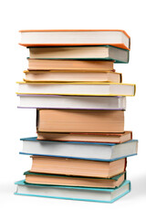 Stack of books isolated on white background