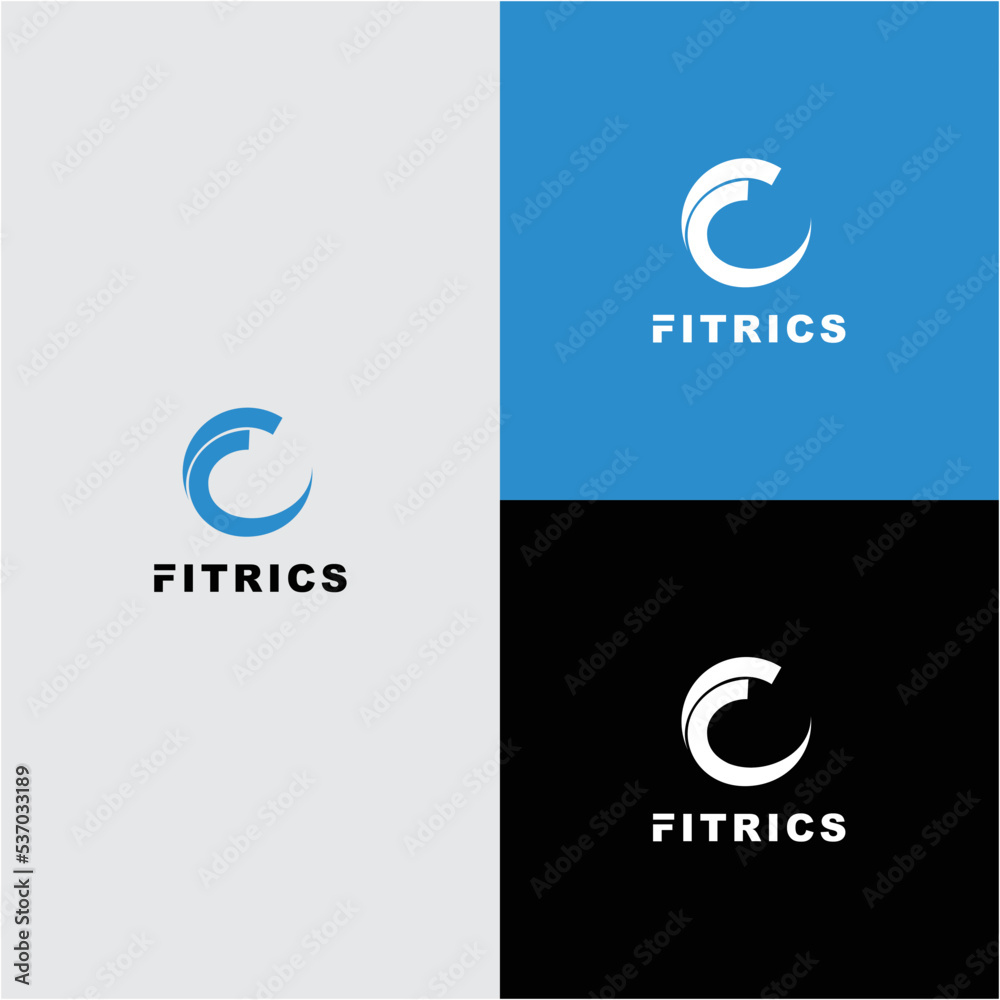 Wall mural letter c or f . logo illustration