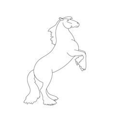 Hand drawn tinker horse. Vector illustration for coloring page
