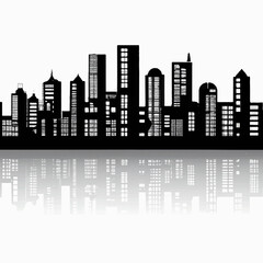 city vector and neon light
