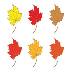 Naklejka na ściany i meble Maple leaf logo Template vector icon illustration design