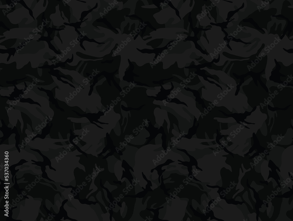 Canvas Prints 
Black camo vector seamless pattern classic texture, night background.